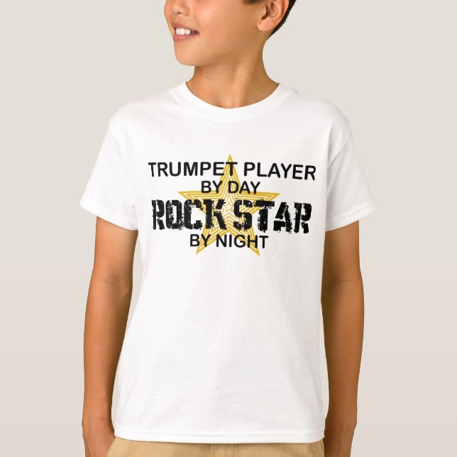 T-shirt Vedette du rock de trompette par nuit (Devant)