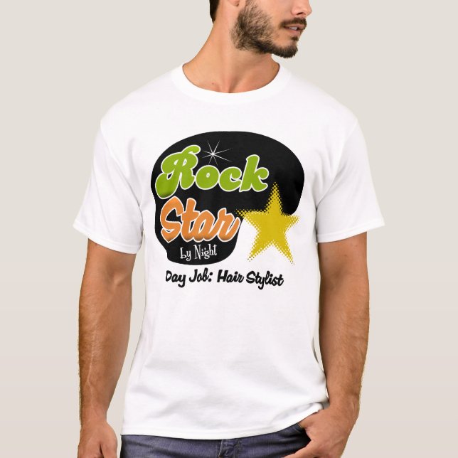 T-shirt Vedette du rock par nuit - coiffeur du travail de (Devant)