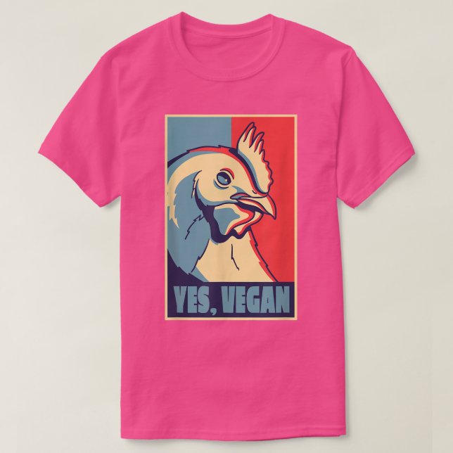 T-shirt Végan à poster de poulet animal (Design devant)