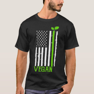 T-shirt Vegan American Drapeau Veganisme Plante biologique