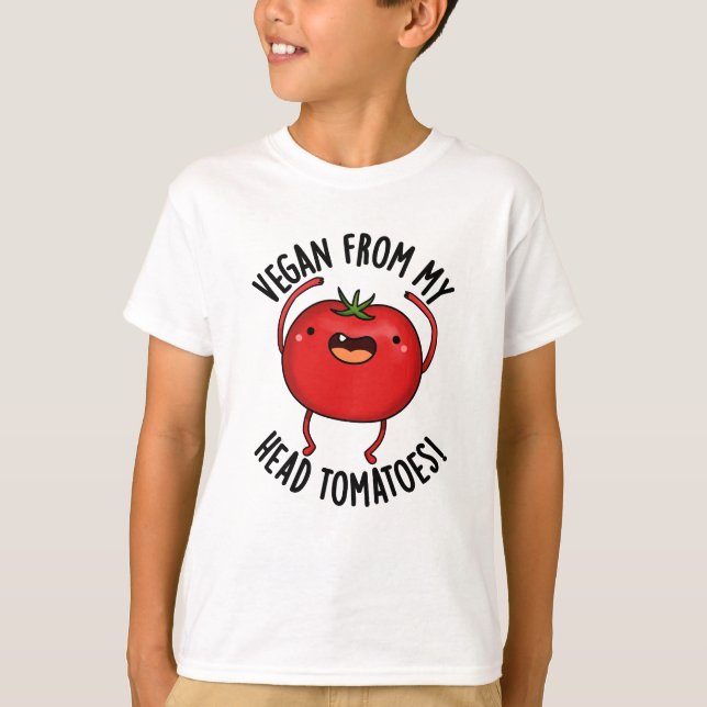 T-shirt Vegan De La Tête Aux Tomates Blague Drôle De Légum (Devant)