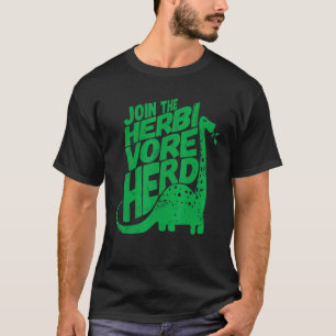 T-shirt Végan Dinosaure Rejoignez le Troupeau Herbivore Vé