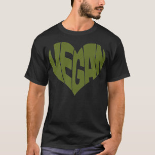 T-shirt Vegan Dire Cardiaque Conception de la forme de coe