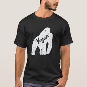 T-shirt Vegan Gorilla Herbivore Animal Singe Silhouette A