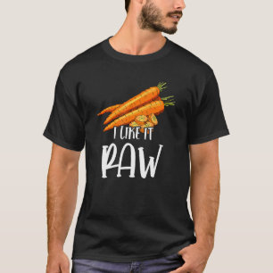T-shirt Vegan I Like It Raw Carrot Vegetable Végétarien