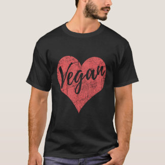 T-shirt Vegan Love Il Distressed Style Basé Sur Le Plante