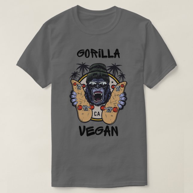 T-shirt Vegan Muscle Gym Vegan Lifestyle Gorilla 1 (Design devant)