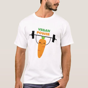 T-shirt Vegan Power Exercice Muscle Carottes Bodybuilding