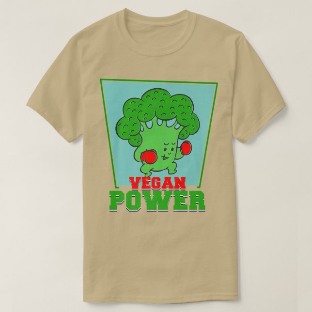 T-shirt Vegan Power Végétarien Légumes Boers combat Brocco (Design devant)