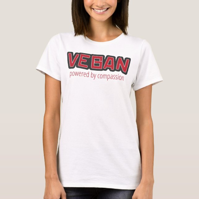 T-shirt Vegan propulsé par la compassion (Devant)