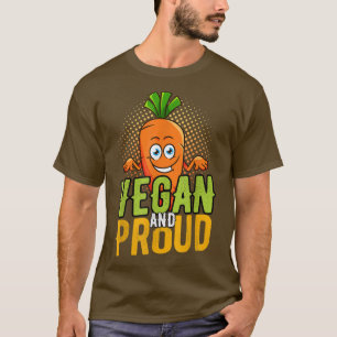 T-shirt Vegan & Proud Carott Carote Veggie Lover Happy V