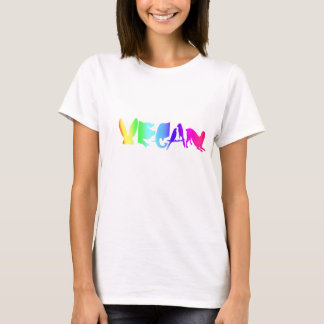 T-SHIRT VEGAN SYMBOL RAINBOW SUR LES FEMMES CE QUI LONGE