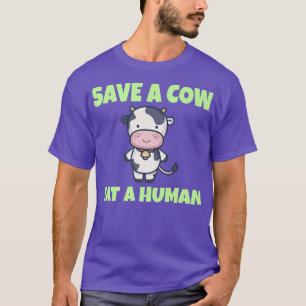 T-shirt VEGAN VEGETARIAN Sauvez une vache mangez un humain