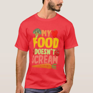 T-shirt Vegan Végétarien Ma nourriture ne crie pas rétro