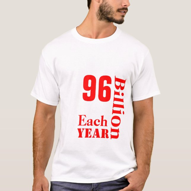 T-shirt VEGANS, SAVE, 96, Billion, Lives, Each, Year (Devant)