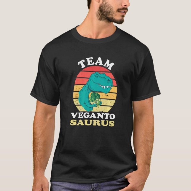 T-shirt Veganto Saurus Cute Dino Broccoli Herbivore Rex (Devant)