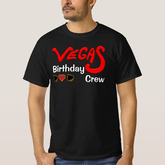 T-shirt Vegas Anniversaire Équipage personnalisable Groupe (Devant)