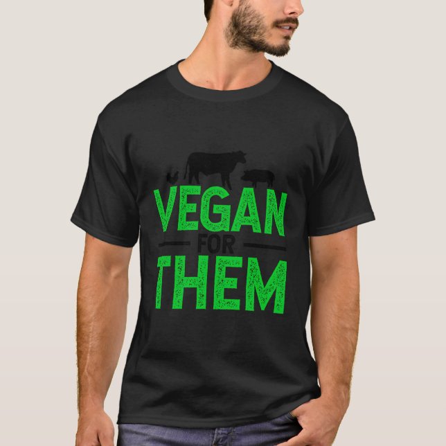 T-shirt Végétal Pour Eux Animaux Vache Cochon Poulet Pas D (Devant)