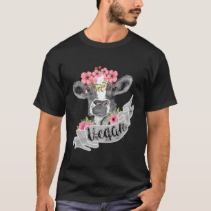T-shirt Végétal Vache Drôle Avec Flower Headband Cadeau