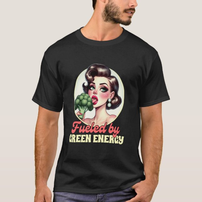 T-shirt Végétal Végétarien Brocoli Veggie Alimenté Par Gr (Devant)