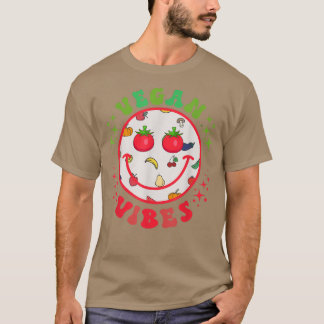 T-shirt Végétal Vibes Smile Face World Végétarian Day Plan