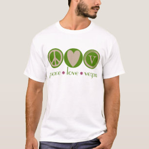 T-shirt Végétalien d'amour de paix