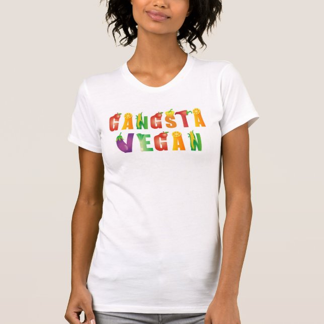 T-shirt Végétalien de Gangsta (Devant)