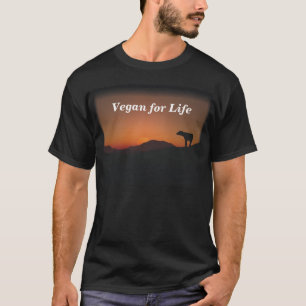 T-shirt Végétalien pendant la vie (noir)