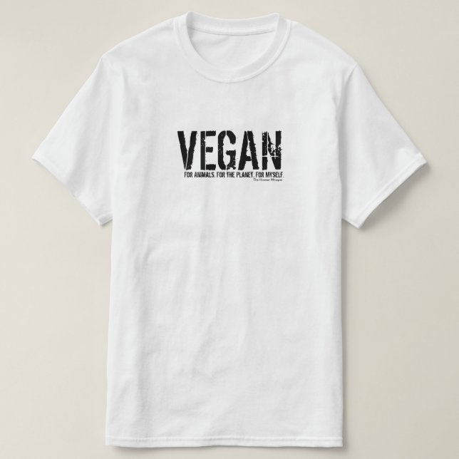 T-shirt Végétalien pour la chemise simple (blanche) (Design devant)