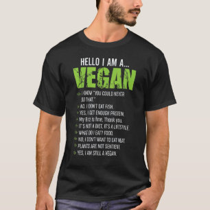 T-shirt Végétalien sarcastique Bonjour je suis un Végéta