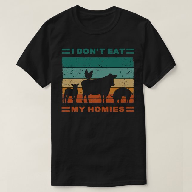 T-shirt Végétan Drôle Je Ne Mange Pas Mes Hommes Végétarie (Design devant)