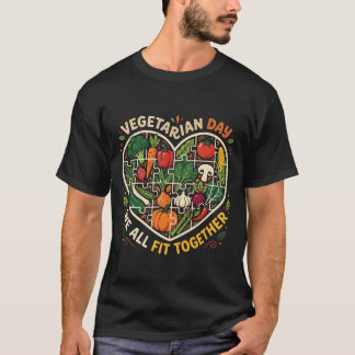 T-shirt Vegetarian Day Veggie Club Eat More Plants Retro V