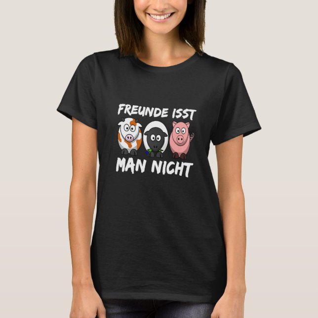 T-shirt Vegetarian Saying and  Animal Motif  Vegan (Devant)