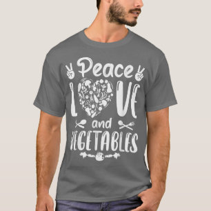 T-shirt Vegetarian Vegan Peace Love Et Légumes