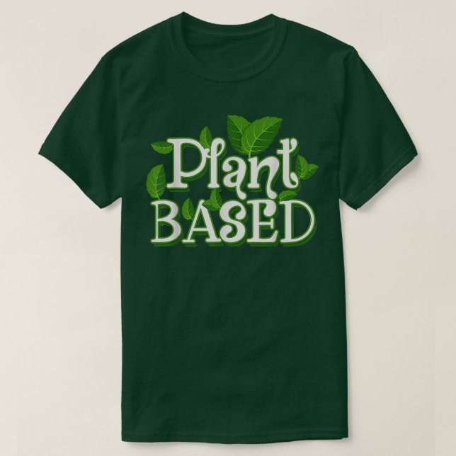T-shirt Végétarien à base de plante et alimentation propre (Design devant)