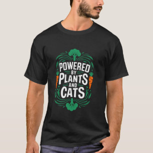 T-shirt Végétarien Alimenté Par Les Plantes Et Les Chats,