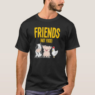 T-shirt Végétarien Aliments Vegas Amis Vache Cochon Chick