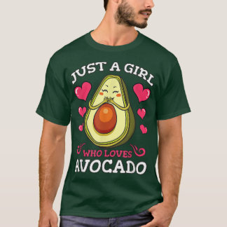 T-shirt Végétarien Vegan Avocado Juste Une Fille Qui Aime