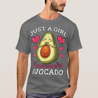 T-shirt Végétarien Vegan Avocado Juste Une Fille Qui Aime 