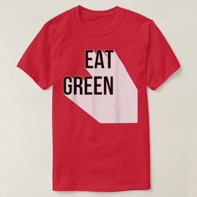 T-shirt Végétarien vert de manger (Design devant)