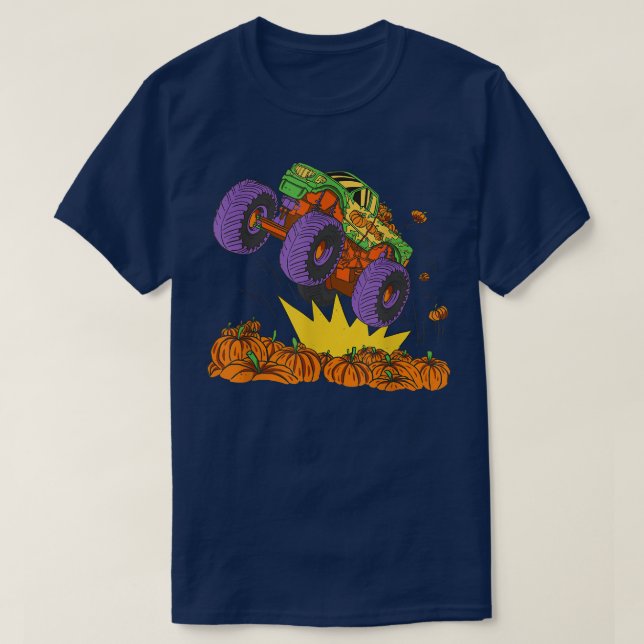 T-shirt Véhicule à motif Automne citrouille couchage fermi (Design devant)