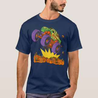T-shirt Véhicule à motif Automne citrouille couchage fermi