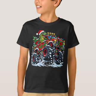 T-shirt Véhicule Tout-Terrin Dinosaure Noël Lumières Père