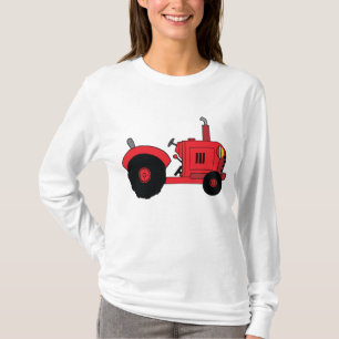 T-shirt Véhicule tracteur de ferme rouge