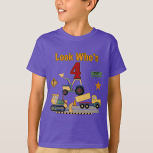 T-shirt Véhicules de construction 4e chemises d'anniversai