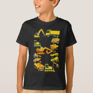 T-shirt Véhicules De Construction Camions Pour Garçons De