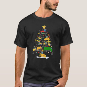 T-shirt Véhicules de construction Excavateur Arbre de Noël