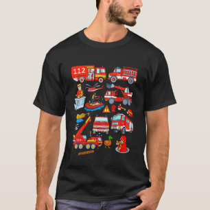 T-shirt Véhicules de la brigade d'incendie Enfants Voiture