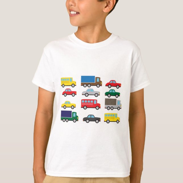 T-shirt Véhicules de transport Enfants mignons (Devant)