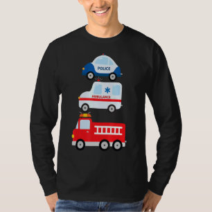 T-shirt Véhicules d'urgence Camion de police Ambulance aut